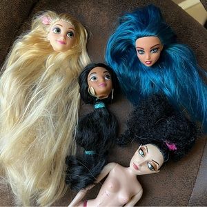 Disney Princess Barbie Heads for craft made to move body articulated for pieces